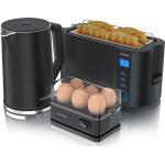 Schwarze Moderne arendo Toaster mit Brötchenaufsatz 