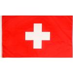 aricona Schweiz Flagge - Schweizer Nationalflagge 90x150 cm mit Messing-Ösen - Wetterfeste Fahne für Fahnenmast - 100% Polyester