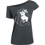 Graue Arielle die Meerjungfrau Arielle Rundhals-Ausschnitt T-Shirts für Damen Größe XXL 