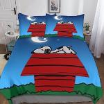 Die Peanuts Snoopy Bettwäsche Sets & Bettwäsche Garnituren mit Reißverschluss aus Polyester maschinenwaschbar 200x200 3-teilig für den für den Frühling 