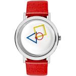 Rote Bauhaus ARISTO Herrenarmbanduhren Dornschließe aus Leder mit Mineralglas-Uhrenglas mit Lederarmband 