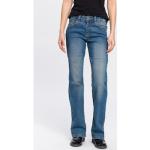 Bootcut-Jeans ARIZONA "Bund mit seitlichem Gummizugeinsatz" blau (blue, used) Damen Jeans
