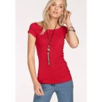 Rote Casual Kurzärmelige ARIZONA Schulterfreie T-Shirts aus Baumwolle für Damen Größe XS 
