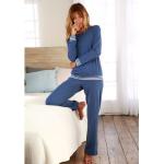 Blaue Melierte ARIZONA Nachhaltige Pyjamas lang für Damen Größe XS 