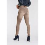 Braune Gestreifte ARIZONA Stretch-Jeans mit Galonstreifen aus Denim für Damen Größe XXL 