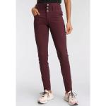 Bordeauxrote Casual ARIZONA Slim Fit Jeans aus Baumwolle für Damen Größe XL Petite 