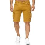 ArizonaShopping Max Men Herren Cargo Shorts Kurze Hose Chino Zip Beintaschen Freizeit Bermuda H2337, Farben:Gelb, Größe:30W