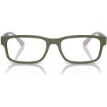 Grüne Armani Exchange Rechteckige Kunststoffbrillengestelle für Herren 
