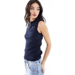 Reduzierte Marineblaue Armani Exchange T-Shirts mit Reißverschluss für Damen Größe L 