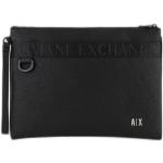 Schwarze Unifarbene Armani Exchange Herrentaschen mit Reißverschluss aus PU 