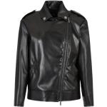 Reduzierte Schwarze Elegante Armani Exchange Übergangsjacken aus Leder für Damen Größe S 