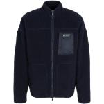 Armani Exchange, Blauer Teddy Sweatshirt mit Reißverschluss und Seitentaschen Blue, Herren, Größe: M