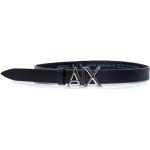 Schwarze Elegante Armani Exchange Ledergürtel aus Leder für Damen Länge 90 für den für den Herbst 