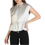 Reduzierte Graue Elegante Ärmellose Armani Exchange Leinenhemden mit Reißverschluss aus Leinen für Damen Größe L für den für den Frühling 