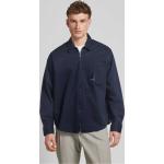 Marineblaue Unifarbene Armani Exchange Hemdjacken mit Reißverschluss aus Baumwolle für Herren Größe L 