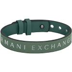 Reduzierte Hellgrüne Armani Exchange Lederarmbänder glänzend aus Leder für Herren 