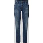 Dunkelblaue Armani Exchange Slim Fit Jeans mit Reißverschluss aus Baumwollmischung für Herren Weite 33, Länge 32 