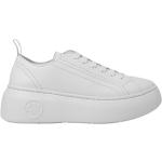 Reduzierte Weiße Armani Exchange Slip-on Sneaker mit Schnürsenkel aus Leder für Damen Größe 40 für den für den Frühling 