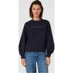 Dunkelblaue Armani Exchange Damensweatshirts aus Baumwollmischung Größe S 