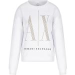 Reduzierte Weiße Unifarbene Armani Exchange Damensweatshirts mit Puffärmeln Größe M 