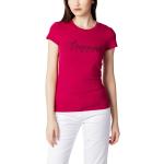 Burgundfarbene Armani Exchange T-Shirts für Damen Größe XXL für den für den Sommer 