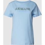 Hellblaue Armani Exchange T-Shirts aus Baumwolle für Damen Größe M 