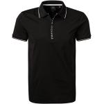 Schwarze Kurzärmelige Kurzarm-Poloshirts mit Reißverschluss aus Jersey für Herren Größe XL 