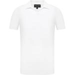 Reduzierte Weiße Kurzärmelige Armani Herrenpoloshirts & Herrenpolohemden aus Viskose Größe XL 