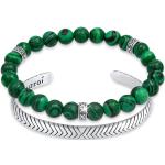 Grüne Elegante Kuzzoi Edelstein Armbänder aus Silber mit Malachit handgemacht für Herren 