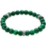 Grüne Kuzzoi Edelstein Armbänder aus Silber mit Malachit handgemacht für Herren 