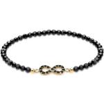 Schwarze Elli Infinity Armbänder & Unendlich Armbänder vergoldet aus Silber für Damen 