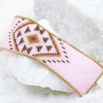 Pastellrosa Ethno Ethno Armbänder aus Silber mit Echte Perle handgemacht für Damen 