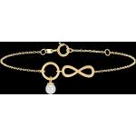 Reduzierte Edenly Perle Infinity Armbänder & Unendlich Armbänder aus Gelbgold 18 Karat mit Echte Perle für Damen 