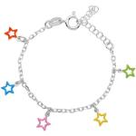 Armband für Kinder 925 Silber mit bunten Sternen