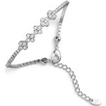 Reduzierte Silberne Lunavit Magnetarmbänder mit Zirkonia handgemacht für Damen 