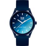 Blaue 10 Bar wasserdichte Ice Watch Solar Kunststoffarmbanduhren mit Kunststoff-Uhrenglas mit Silikonarmband für Herren 
