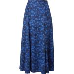 Mitternachtsblaue Blumenmuster Faltenröcke mit Reißverschluss für Damen Größe XS 