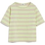 ARMEDANGELS FINIAA Block Stripes - Damen L Light Lime-Light Desert Shirts T-Shirt Rundhalsausschnitt Loose Fit