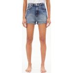 Blaue Armedangels Silvaa Vegane Bio Nachhaltige Jeans-Shorts mit Reißverschluss aus Baumwolle für Damen Größe XL für den für den Sommer 