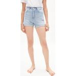 Blaue Armedangels Silvaa Vegane Bio Nachhaltige Jeans-Shorts mit Reißverschluss aus Baumwolle für Damen für den für den Sommer 