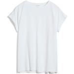 Weiße Langärmelige Armedangels Bio Nachhaltige T-Shirts aus Baumwolle für Damen Größe L 