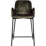 Dunkelgrüne Retro Möbel Exclusive Rechteckige Barhocker & Barstühle aus Metall mit Armlehne Breite 50-100cm, Höhe 50-100cm, Tiefe 50-100cm 
