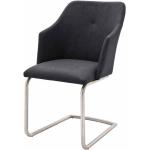 Anthrazitfarbene Moderne Topdesign Freischwinger Stühle mit Armlehne Breite 50-100cm, Höhe 50-100cm, Tiefe 50-100cm 2-teilig 