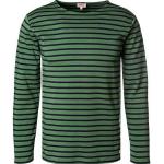 Grüne Gestreifte Casual Langärmelige ARMOR-LUX T-Shirts aus Jersey für Herren Größe XXL 