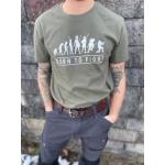 Khakifarbene Vegane Statement-Shirts mit Insekten-Motiv aus Baumwolle für Herren Größe L 
