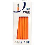 Orange Bleistifte mit Radiergummi aus Holz 50-teilig 