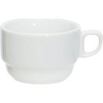 Weiße Runde Kaffeetassen-Sets 200 ml aus Porzellan stapelbar 6-teilig 