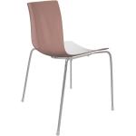 Arper Catifa 46 0251 Stuhl zweifarbig Gestell Chrom weiß/rosé/Außenschale glänzend/innen matt/BxTxH 53,5x50,5x80cm/Gestell Stahl vechromt weiß/rosé BxTxH 53,5x50,5x80cm