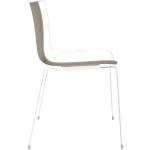Arper Catifa 46 0251 Stuhl zweifarbig Gestell weiß weiß/taubengrau/Außenschale glänzend/innen matt/Gestell weiß matt V12 weiß/taubengrau Gestell weiß matt V12