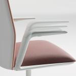 Rosa Moderne Arper Kinesit Bürostühle & Schreibtischstühle lackiert aus Stoff höhenverstellbar 